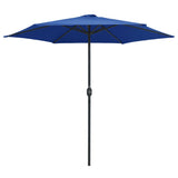 Градински чадър с алуминиев прът, 270x246 см, лазурносин