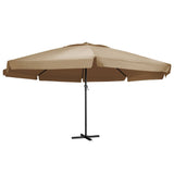 Градински чадър с алуминиев прът, 600 см, таупе