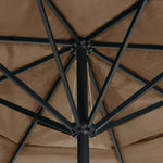 Градински чадър с алуминиев прът, 600 см, таупе