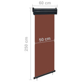 Вертикална тента за балкон, 65x250 см, кафява