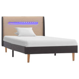 Рамка за легло с LED, кремава, текстил, 100x200 см - Bestgoodshopbg