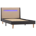 Рамка за легло с LED, кремава, текстил, 100x200 см - Bestgoodshopbg