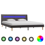 Рамка за легло с LED, сива, текстил, 160x200 см - Bestgoodshopbg