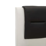 Рамка за легло, бяло и черно, изкуствена кожа, 100x200 cм - Bestgoodshopbg