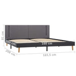 Рамка за легло с LED светлосиво и тъмносиво текстил 160x200 см - Bestgoodshopbg