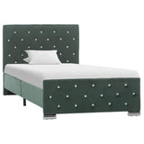 Рамка за легло, тъмнозелена, текстил, 90x200 см - Bestgoodshopbg