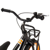 Детски велосипед с преден багажник, 16 цола, черно и оранжево - Bestgoodshopbg