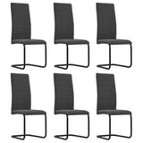 Конзолни трапезни столове, 6 бр, тъмносиви, текстил - Bestgoodshopbg