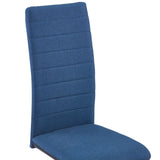 Конзолни трапезни столове, 6 бр, сини, текстил - Bestgoodshopbg