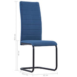 Конзолни трапезни столове, 6 бр, сини, текстил - Bestgoodshopbg