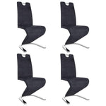 Трапезни столове, зигзагообразни, 4 бр, сиви, изкуствен велур - Bestgoodshopbg