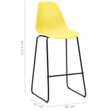 Бар столове, 6 бр, жълти, пластмаса - Bestgoodshopbg
