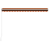 Ръчно прибиращ се сенник, 400x300 см, оранжево и кафяво