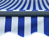 Сенник, сензор за вятър и LED, 350x250 см, синьо и бяло