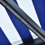 Сенник, сензор за вятър и LED, 450x300 см, синьо и бяло