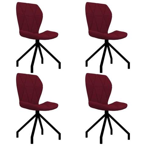Трапезни столове, 4 бр, виненочервени, изкуствена кожа - Bestgoodshopbg
