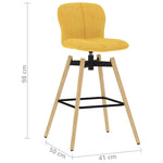 Въртящи се бар столове, 2 бр, жълти, текстил - Bestgoodshopbg