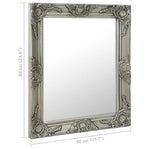 Стенно огледало, бароков стил, 50x60 см, сребристо