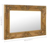 Стенно огледало, бароков стил, 60x40 см, златисто