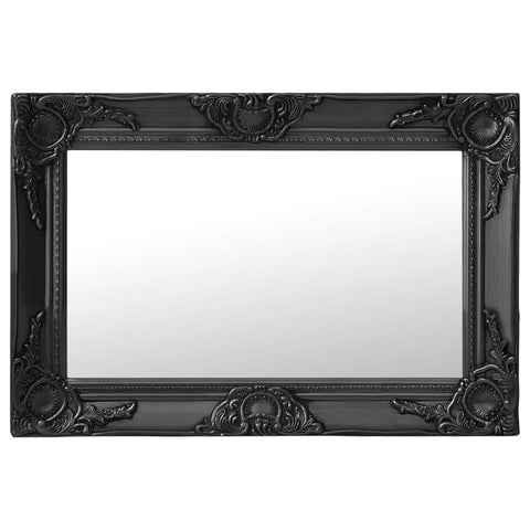 Стенно огледало, бароков стил, 60x40 см, черно