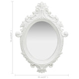 Стенно огледало, стил замък, 56x76 см, бяло