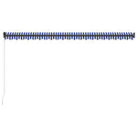 Ръчно прибиращ се сенник, 500x300 см, синьо и бяло