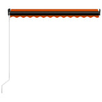 Ръчно прибираща се тента с LED, 350x250 см, оранжево и кафяво