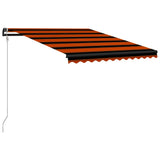 Прибиращ се сенник сензор за вятър LED 350x250 см оранжевокафяв