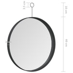 Огледало за окачване с кука, черно, 40 см