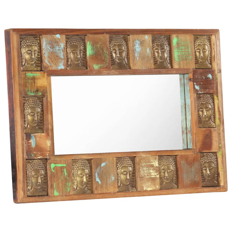 Огледало с рамка Буда, 80х50 см, регенерирано дърво масив