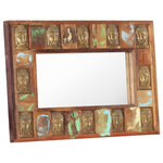Огледало с рамка Буда, 80х50 см, регенерирано дърво масив