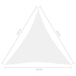 Платно-сенник, Оксфорд текстил, триъгълно, 4,5x4,5x4,5 м, бяло