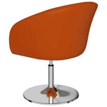 Трапезен стол, оранжев, изкуствена кожа - Bestgoodshopbg