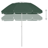 Плажен чадър, зелен, 300 см