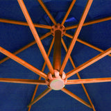 Висящ чадър с прът, лазурносин, 3,5x2,9 м, чам масив