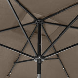 Чадър с LED и стоманен прът, таупе, 2x3 м
