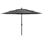 Градински чадър на 3 нива с алуминиев прът, антрацит, 3,5 м