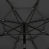 Градински чадър на 3 нива с алуминиев прът, антрацит, 3,5 м