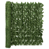 Балконски параван с тъмнозелени листа, 500x100 см