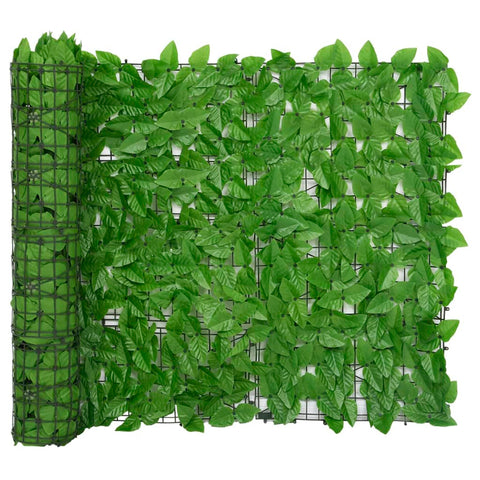 Балконски параван със зелени листа, 400x100 см