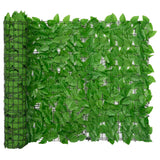 Балконски параван със зелени листа, 500x100 см