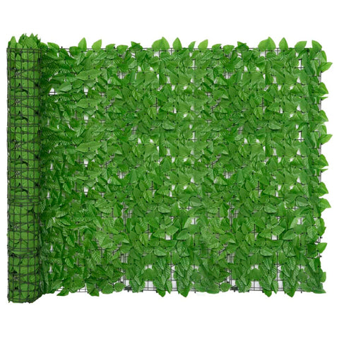 Балконски параван със зелени листа, 500x150 см