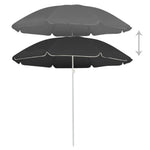 Градински чадър със стоманен прът, антрацит, 180 см