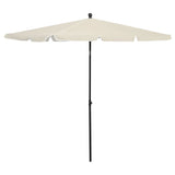 Градински чадър с прът, 210x140 см, пясъчен