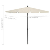 Градински чадър с прът, 210x140 см, пясъчен