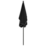 Градински чадър с прът, 210x140 см, черен