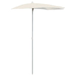 Градински полукръгъл чадър с прът 180x90 см пясъчен