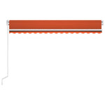Автоматичен сенник LED сензор за вятър 450x300 см оранжевокафяв