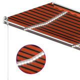 Автоматичен сенник LED сензор за вятър 450x300 см оранжевокафяв
