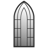 Градинско огледало черно 100x45 см желязо за външна употреба